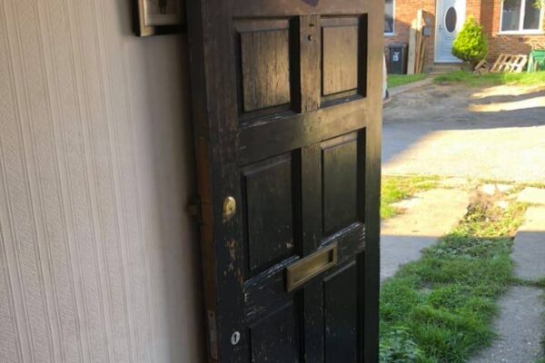 Damaged door frame and rotten door, all sanded and repaired. To the highest standard without replacing the door or frame. Keeping costs as low as possible to suit the customer #2